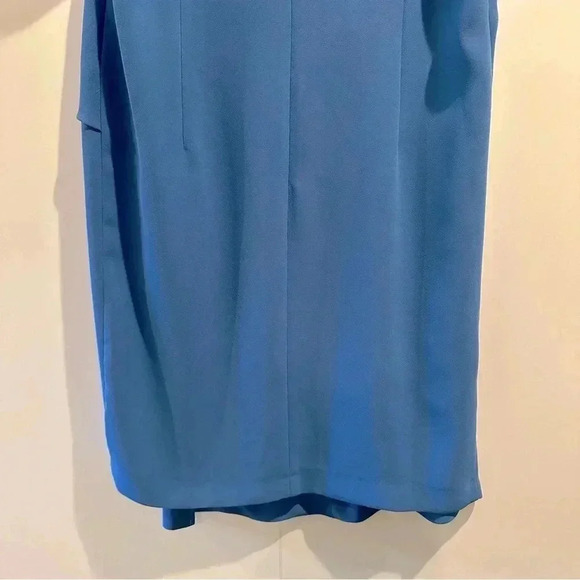 Gerard Darel Paris “Rimini” Crepe Asymmetrical Drape Dress Blue EU 40/US 10 EUC‌ - Picture 7 of 13